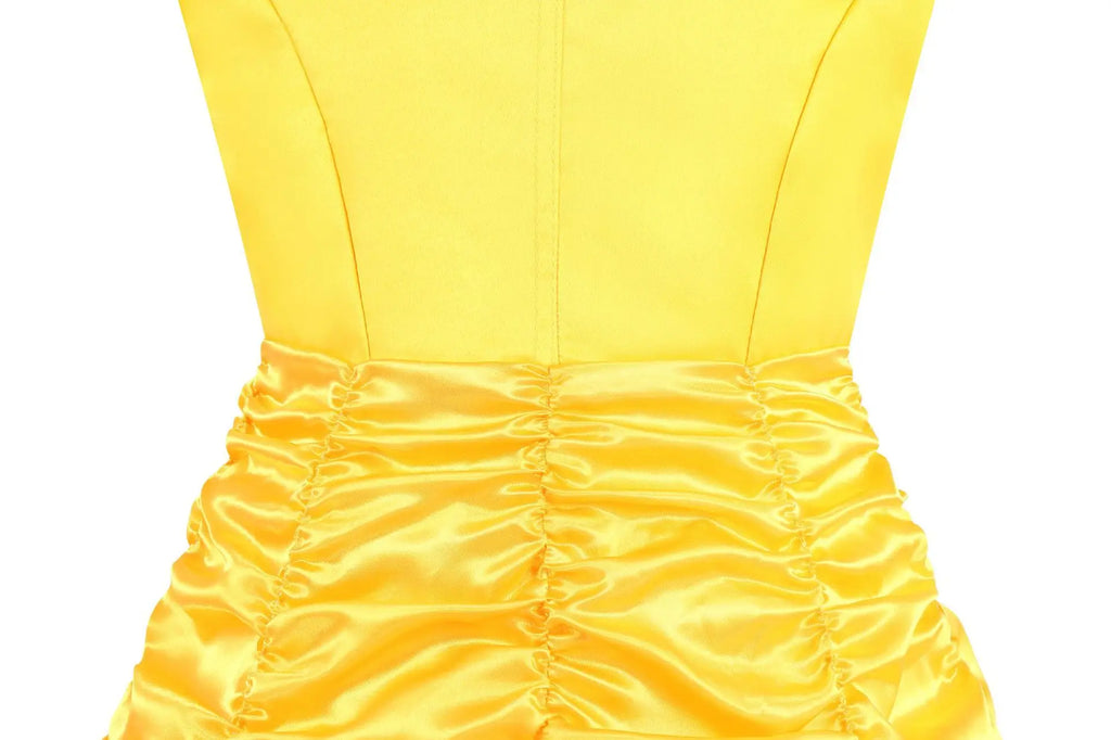 Belle traje menina princesa vestido amarelo halloween bela e a fera trajes meninas festa de aniversário crianças roupas vestido