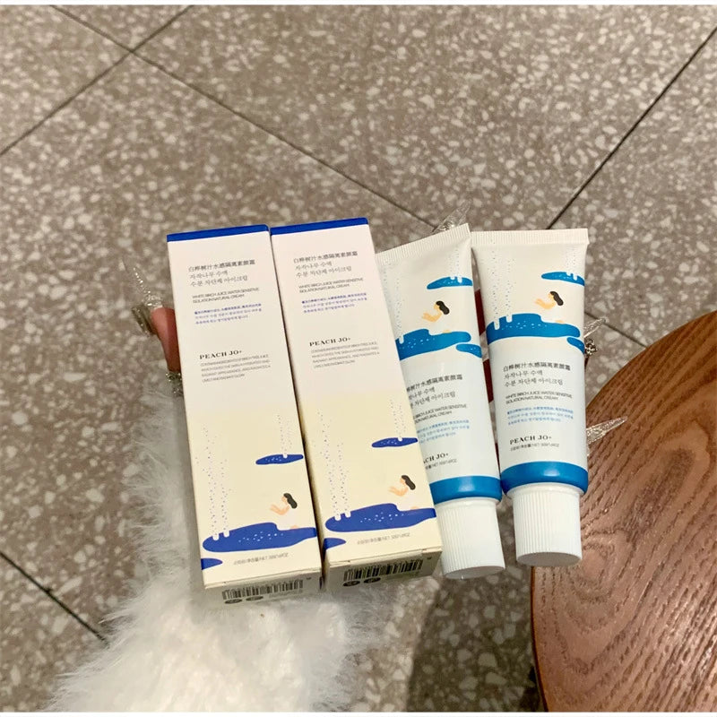 Creme facial Peach Jo + Birch Sap Primer, hidratante diário leve para preparar a pele, creme de acabamento natural para todos os tipos de pele