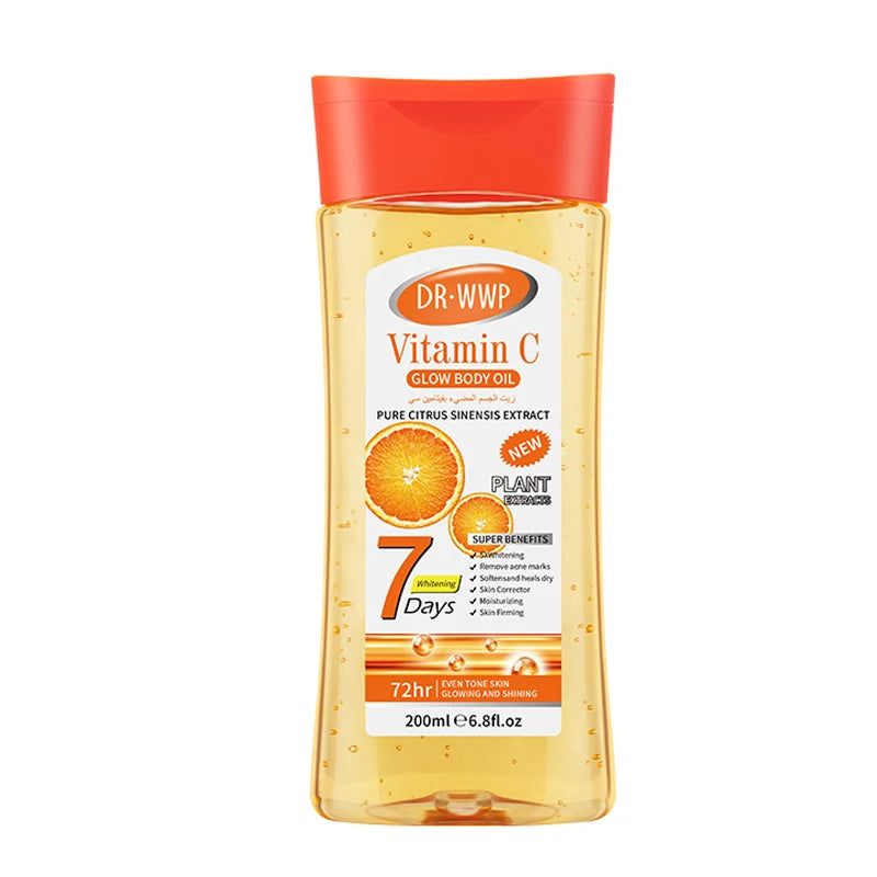 Disaar-Óleo Corporal Extrato de Aloe Vera, Pele Suave, Anti-Rugas, Vitamina C, Óleo Essencial, Hidratante, Pele com Feijão Cacau, 200ml