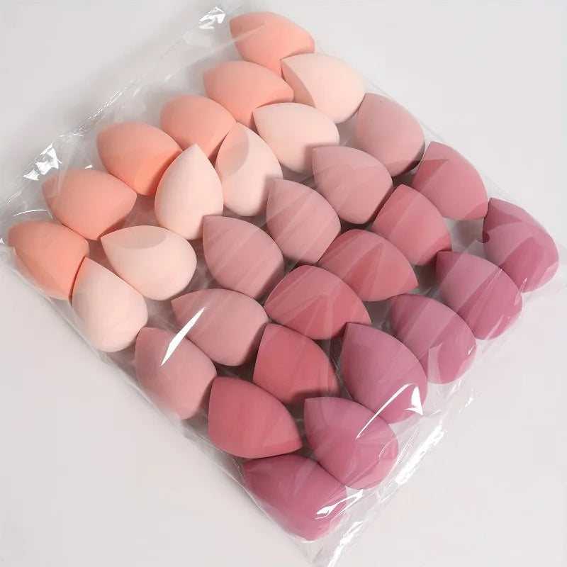 Conjunto de 12 esponjas de maquiagem, adequadas para aplicação de BB cream líquido e em pó, esponja de maquiagem tipo ovo para uso seco e molhado.