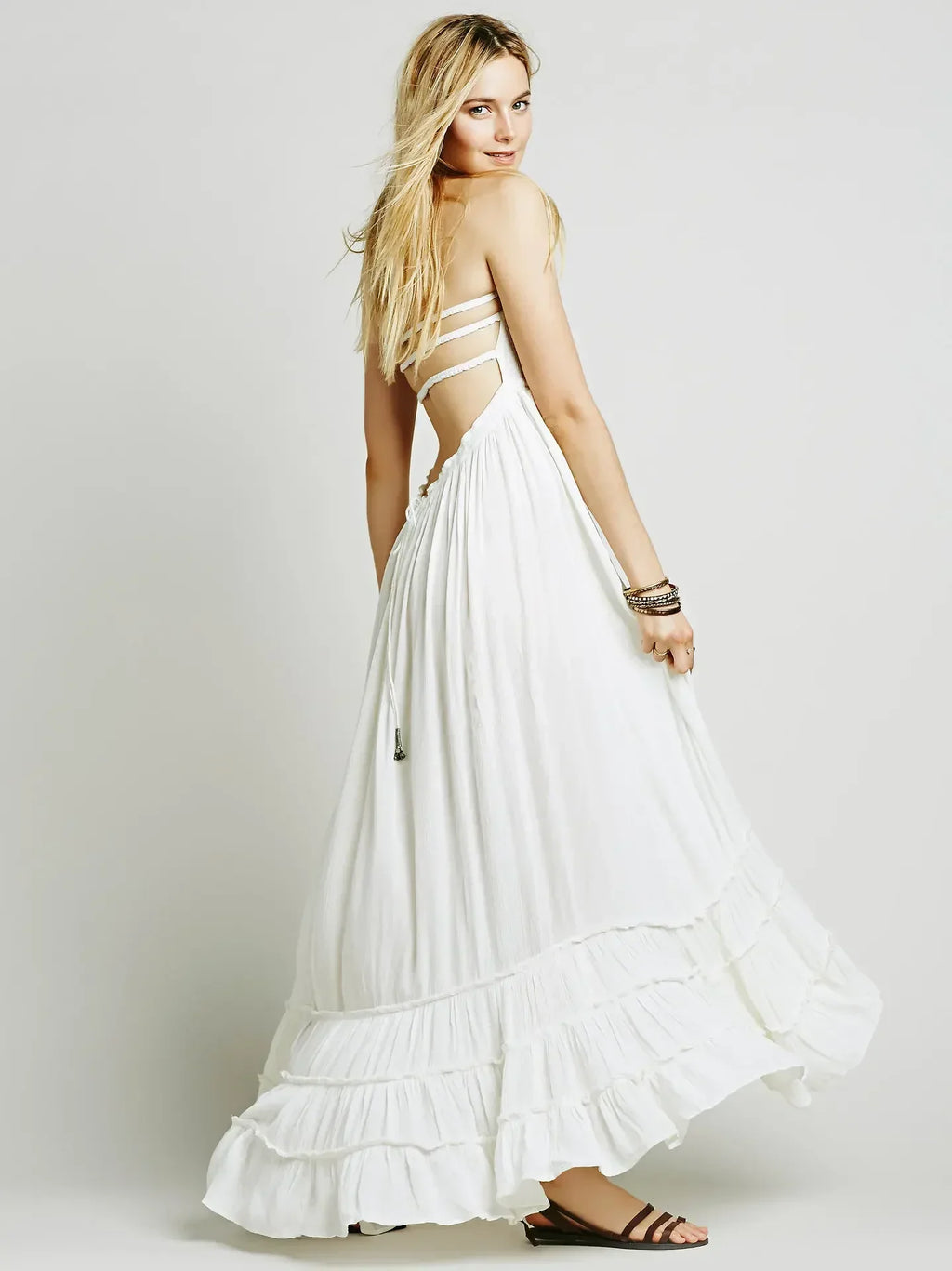 2025 vestido de praia vestidos sexy boho boêmio pessoas férias verão longo sem costas algodão feminino festa hippie vestidos mujer étnico