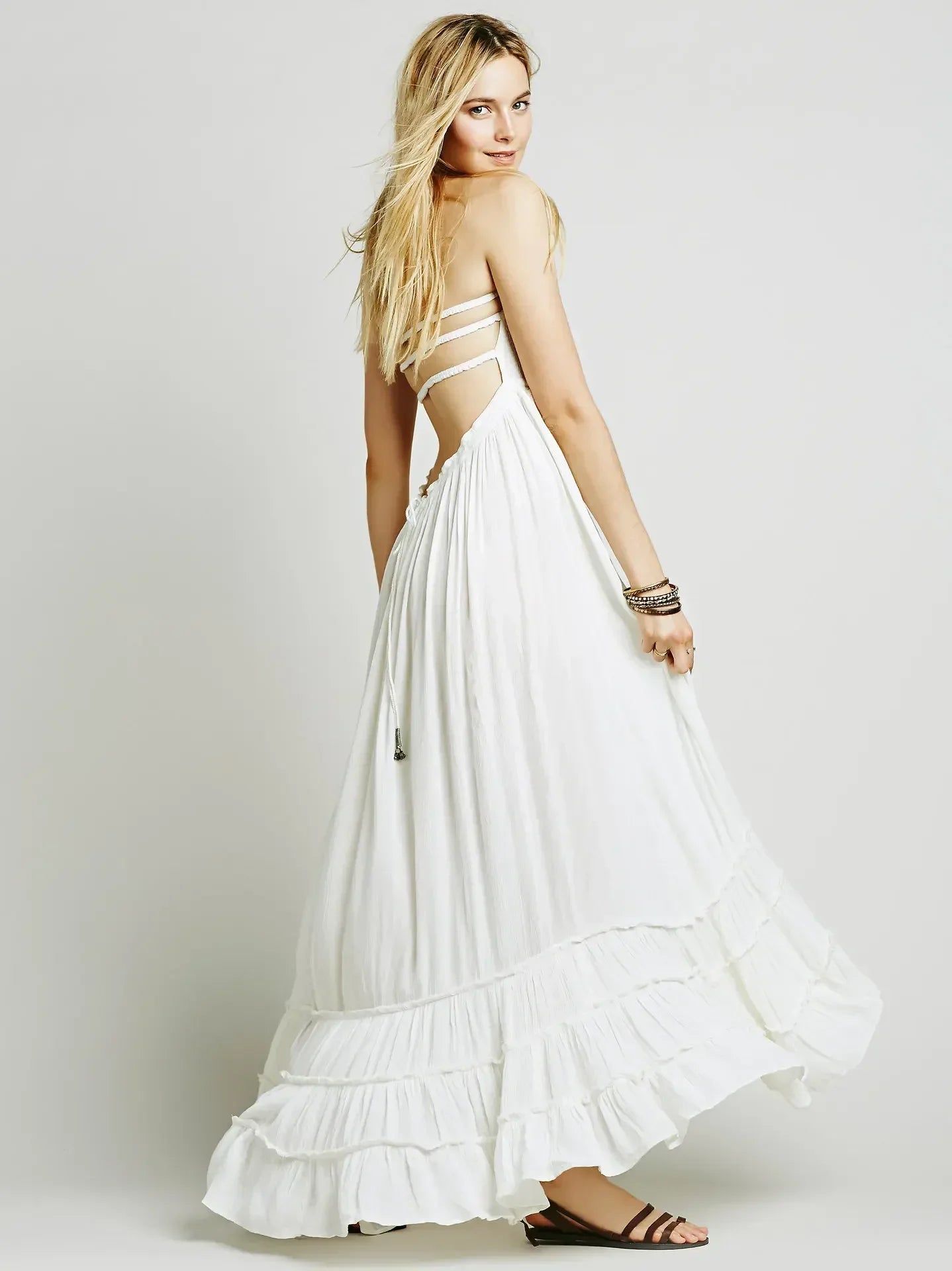 2025 vestido de praia vestidos sexy boho boêmio pessoas férias verão longo sem costas algodão feminino festa hippie vestidos mujer étnico