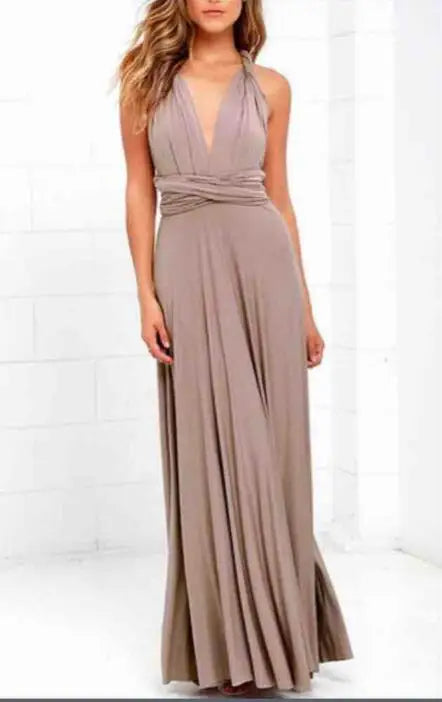 Vestido Maxi Club Boho para mulheres, bandagem vermelha, vestido de festa longo, madrinhas multiway, robe infinito conversível, sexy