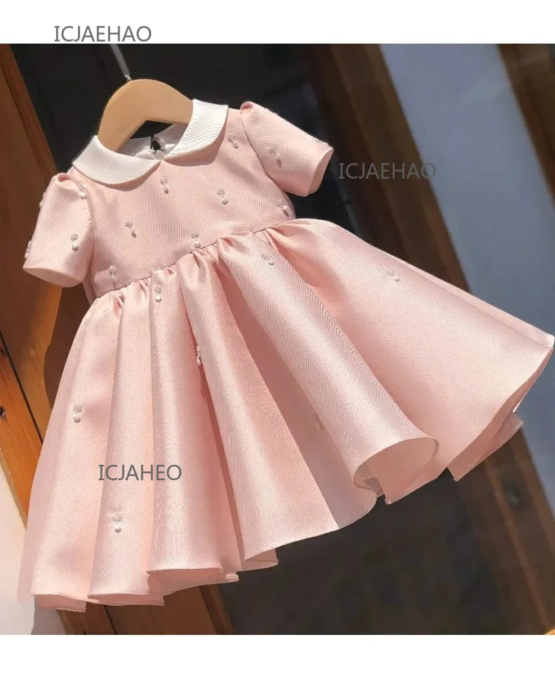 Vestidos de festa 2025 crianças primeiro aniversário para babyceremonial vestido infantil vestidos de casamento meninas princesa vestido branco crianças menina