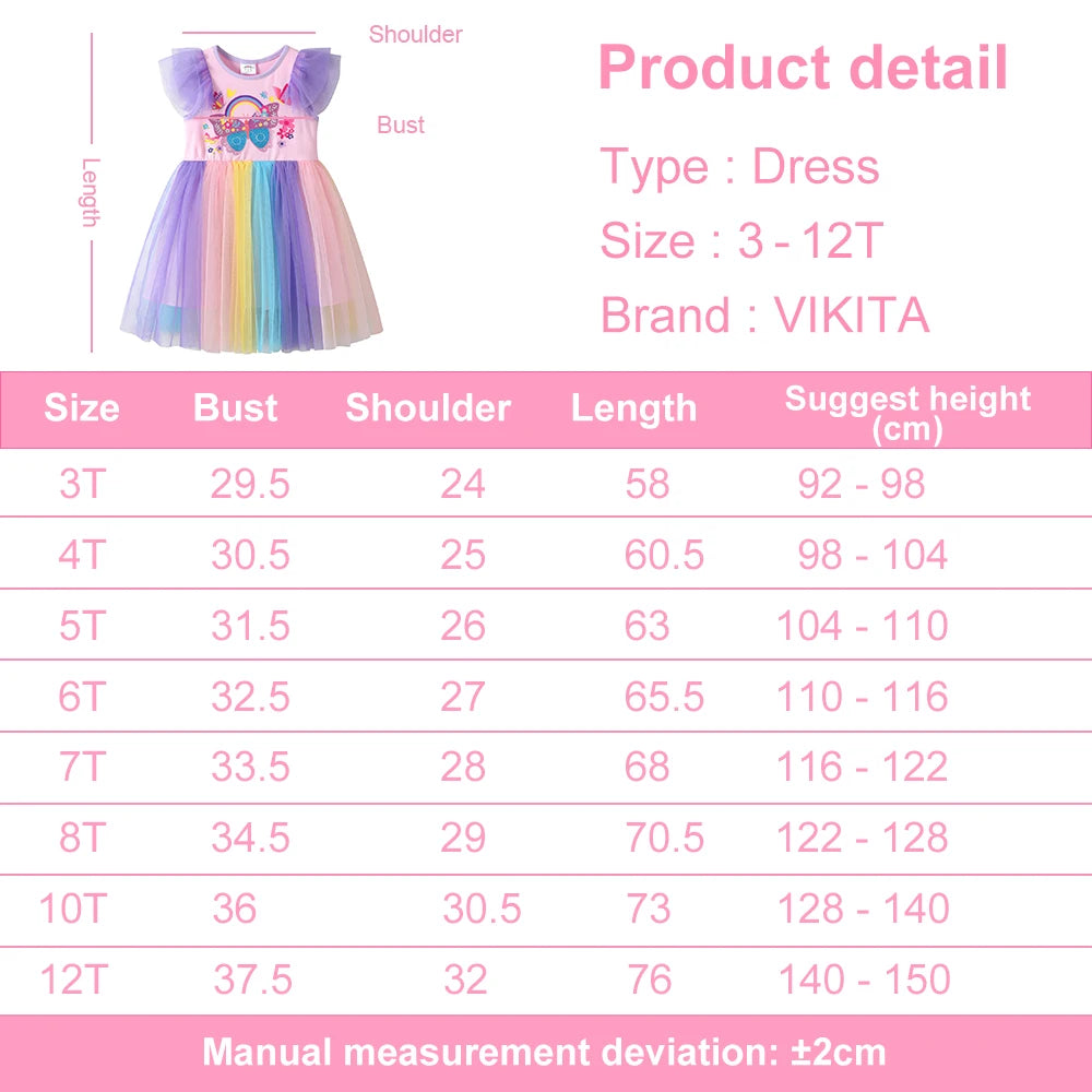 Vestido de verão com estampa de borboleta e flor para crianças, vestido rosa colorido para festa, férias, uso diário, vestidos de princesa, roupas infantis