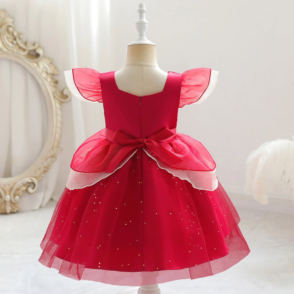 Baby Girls' Cotton Princess Party Dress, roupas de casamento infantil, moda infantil, verão, vestidos de aniversário, 2-10 anos