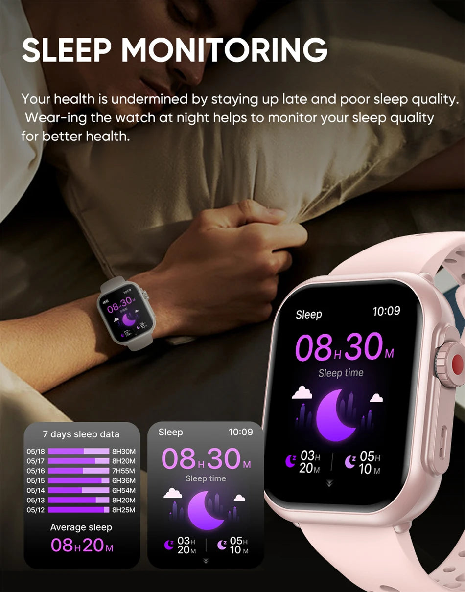 2026 moda feminina relógio ultra2 se relógios inteligentes 1000mah 1.85 "amoled tela de toque completa bt chamada smartwatch para android ios ladie