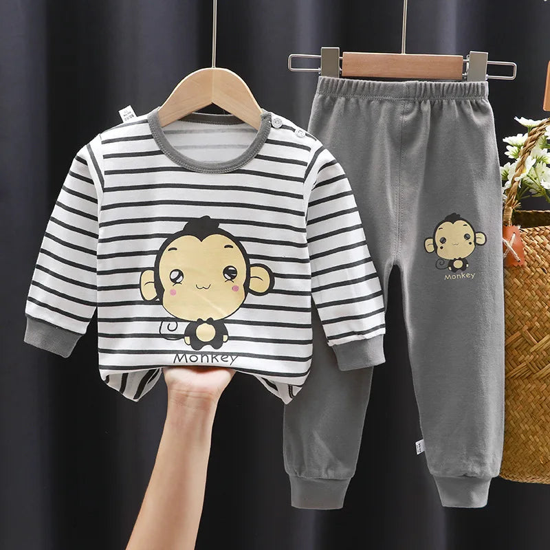 Crianças roupas conjuntos de roupas infantis meninos meninas algodão outono inverno roupas calças pijamas roupa interior