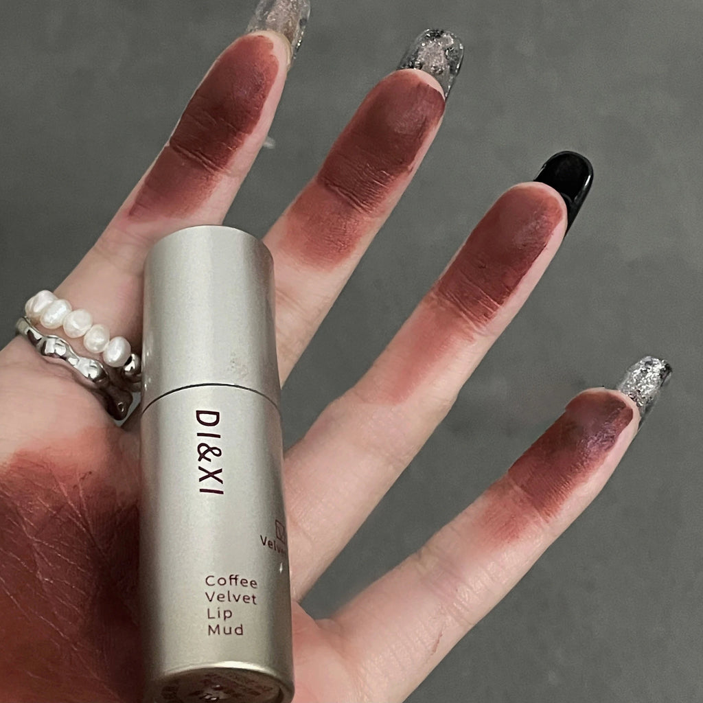 Batom fosco de veludo vermelho escuro, à prova d'água, longa duração, fosco, brilho labial, copo antiaderente, maquiagem labial, maquiagem cosmética
