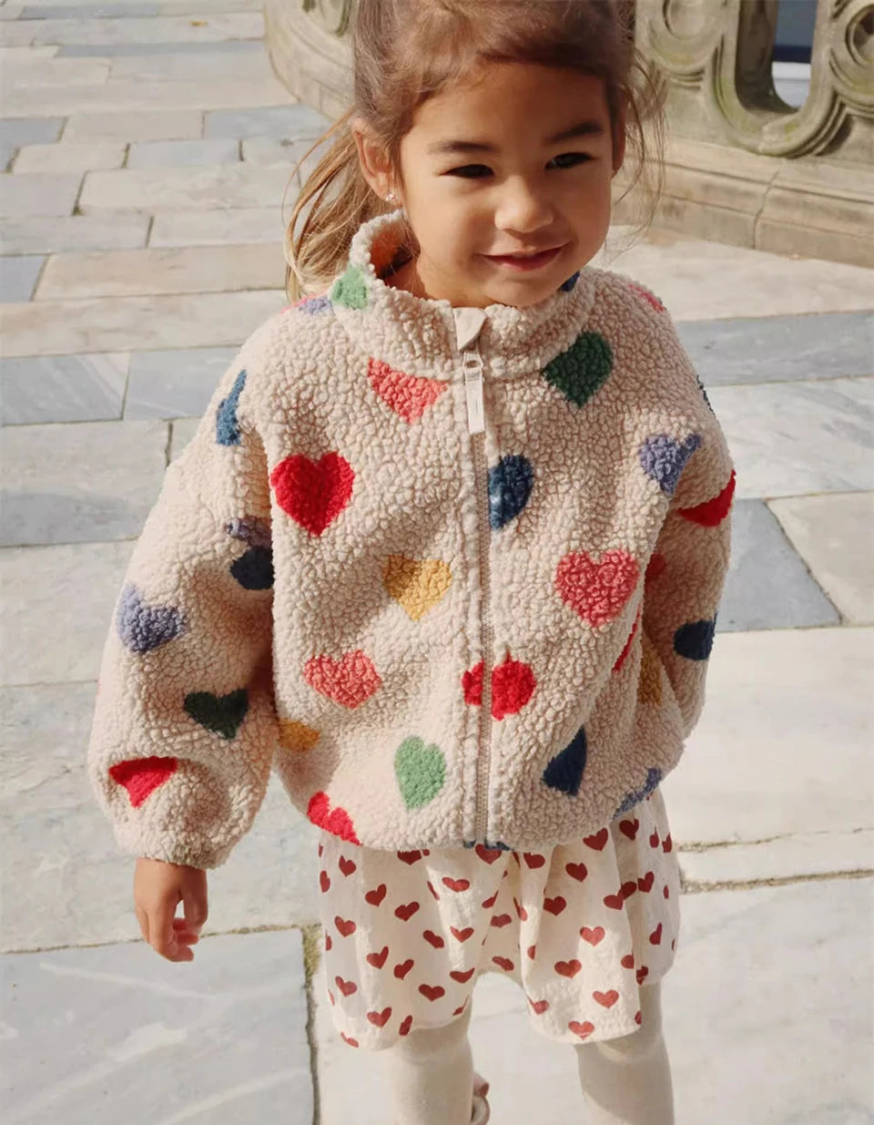 2024 inverno ks crianças algodão lã de cordeiro quente outerwear roupas meninas impressão casacos do bebê meninos mais jaquetas de lã crianças roupas