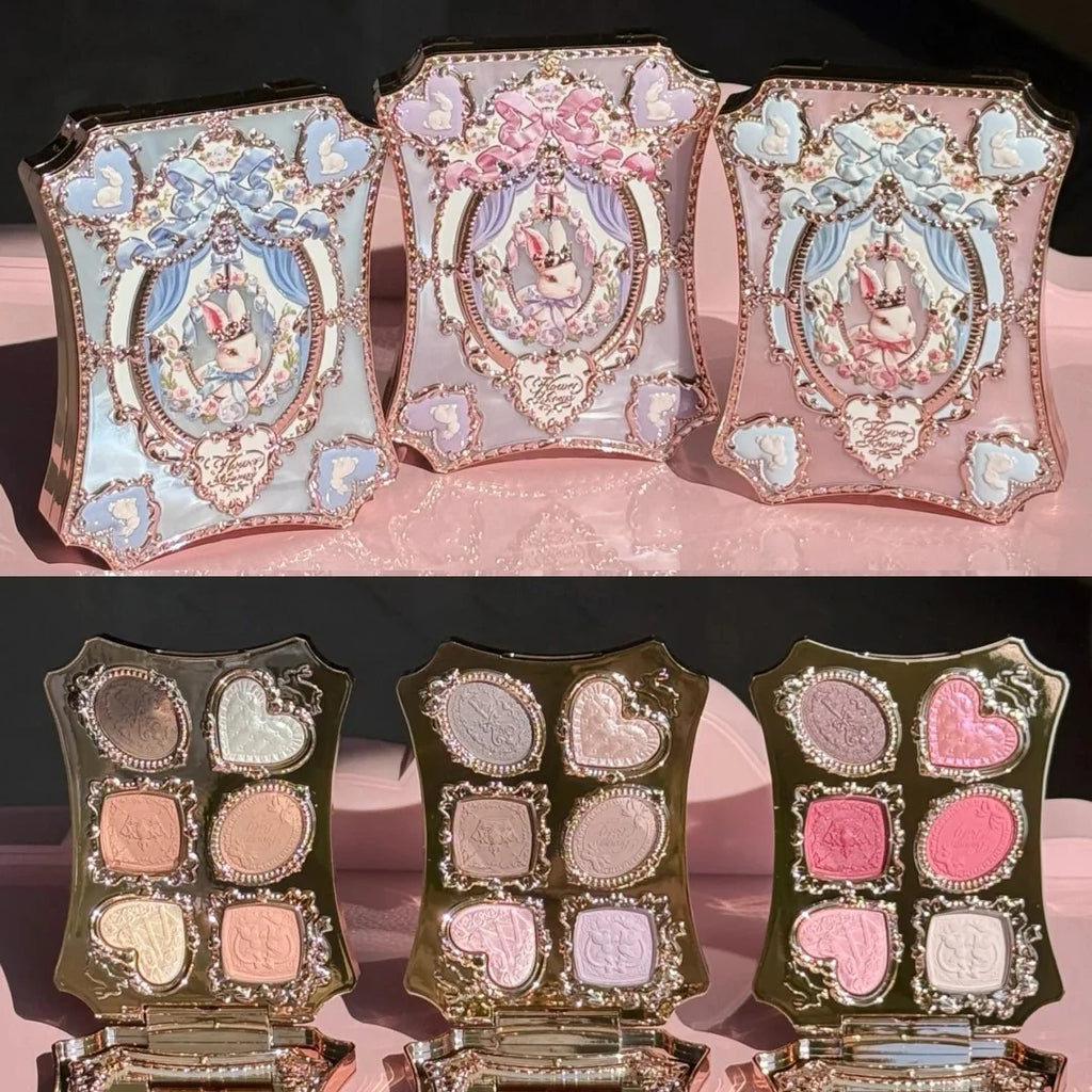 Flower Knows 2026 Bunny Garden Paleta de Sombras Temática de Coelhinho Coleção de Cosméticos Completa com Blush e Iluminador