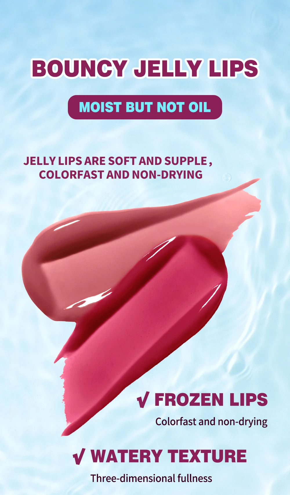 Brilho Labial Cristal QIBEST, Glaze Labial Hidratante de Longa Duração, Gloss Hidratante para Lábios