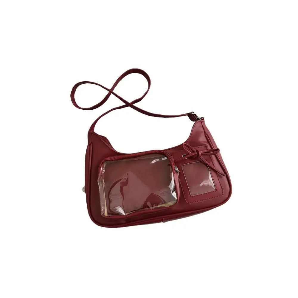 Y2k coreano transparente ita saco meninas doce lolita jk bolsa moda escola crossbody saco harajuku anime crachá exibição sacola
