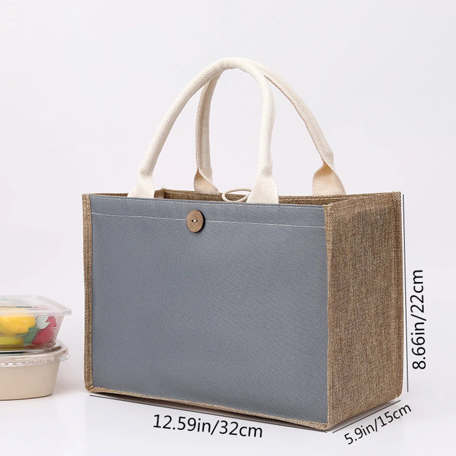 Linho cor lisa senhoras bolsa fivela estilo moda multifuncional saco de presente diário passeio saco de armazenamento de compras