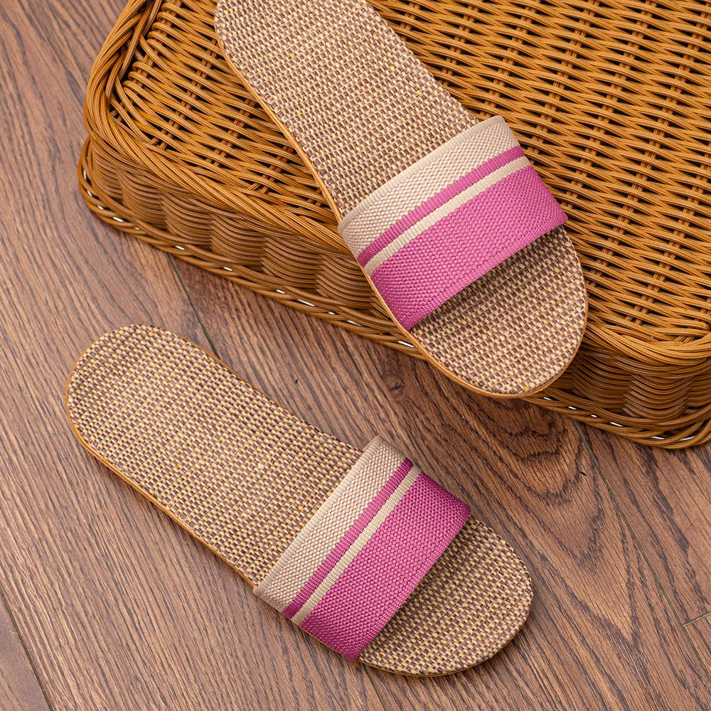 36-45 sandálias planas chinelos de praia verão casa linho leve eva antiderrapante slides para homens mulheres indoor ao ar livre flip flops