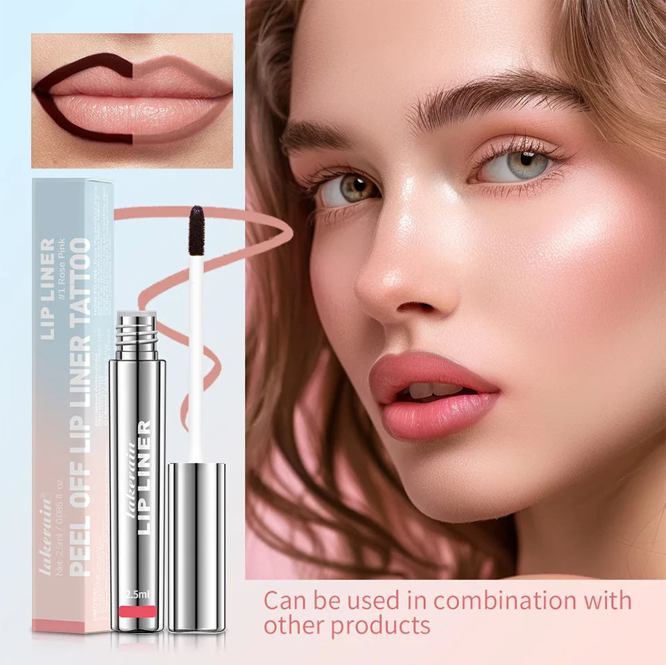 Lakerain 4 cores descascar tatuagem delineador labial-à prova d'água de longa duração fosco antiaderente desbotado matiz labial sexy maquiagem de contorno vermelho