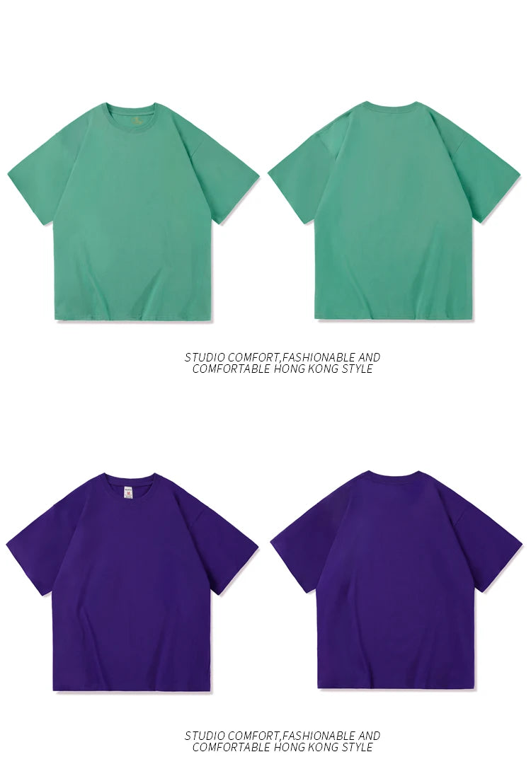 Novo verão masculino t camisa moda sólida básico solto hip hop manga curta camisetas para homens feminino casual algodão streetwear topo t