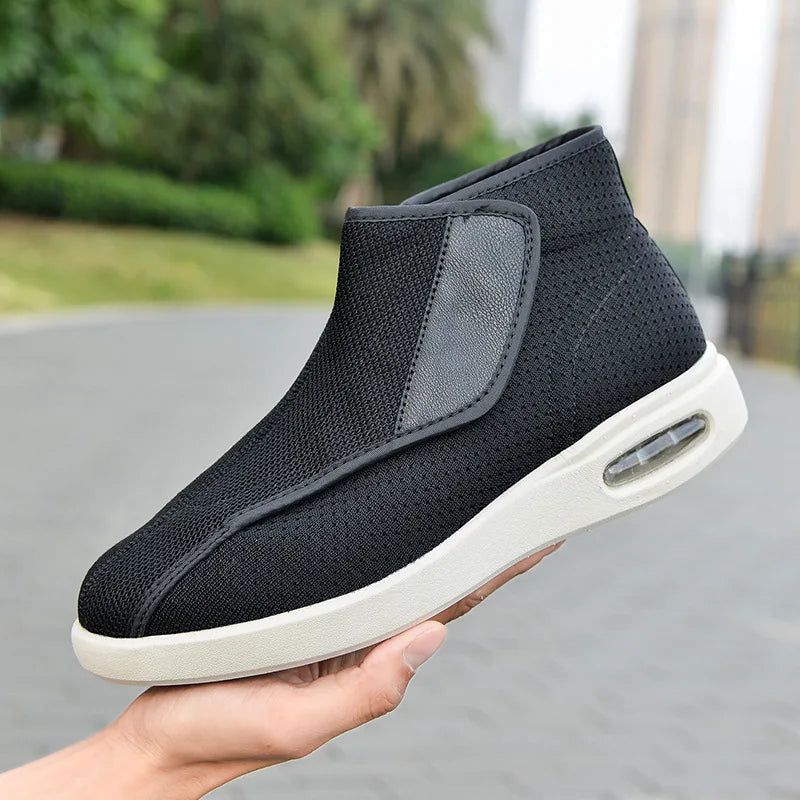 Ortopedia Pés largos Sapatos inchados para homens, calçados casuais, botas de lã quente, Thumb Eversion, conforto suave, recuperação diabética