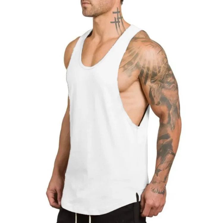 Marca roupas de ginástica dos homens musculação e fitness stringer tanque superior colete roupas esportivas undershirt treino muscular singlets