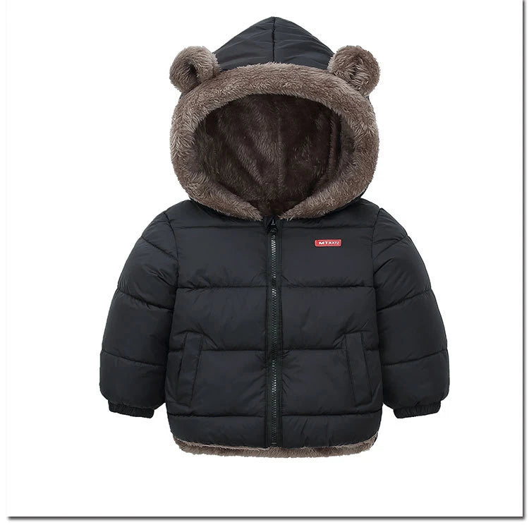 Crianças grossas para baixo jaquetas inverno engrossar casacos de pelúcia para meninos meninas cor sólida com capuz jaquetas 2-6 anos crianças parka outerwear