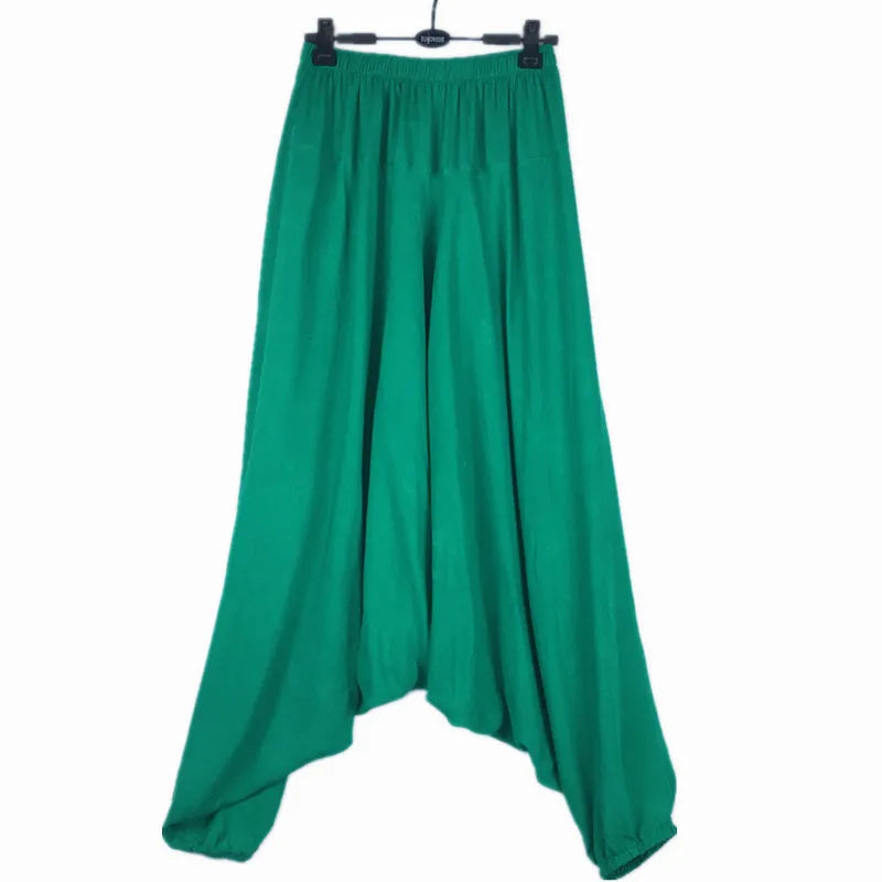 2025 Plantas de harém casuais, calças casuais femininas soltas, calças de perna larga, calças, - calças femininas de virilha grande, bloomers