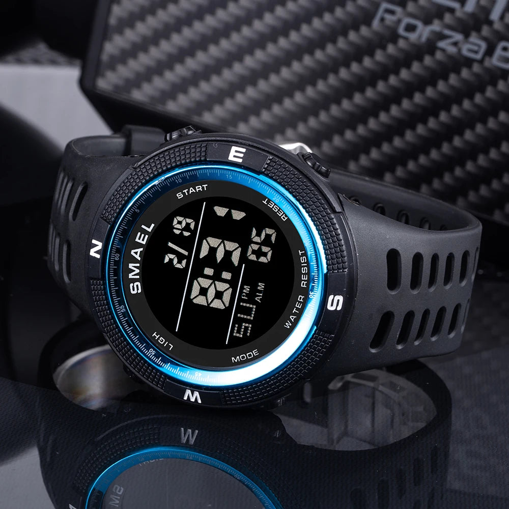Relógios desportivos à prova dwaterproof água led digital relógio de volta luz alarme semana display cronômetro relógios de pulso 1915 relógio digital para homem