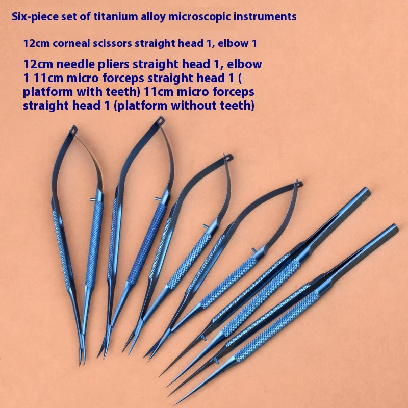 Conjunto de ferramentas para pálpebras, fórceps porta-agulhas com tesoura de dentes, instrumento oftálmico de aço inoxidável