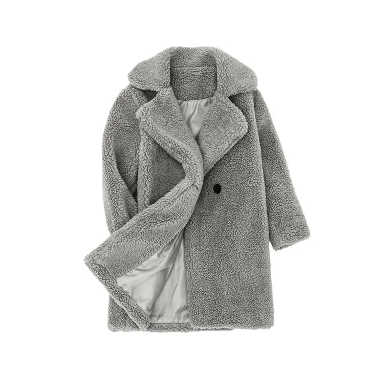Bebê meninas casacos de pele do falso crianças inverno quente jaquetas de pelúcia crianças turndown colarinho acolchoado outerwear infantil casual roupas exteriores