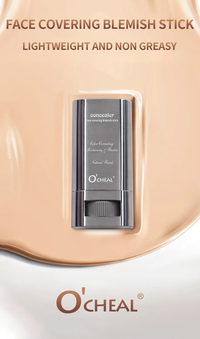 Bastão de Corretivo Líquido - Cobre Marcas de Acne, Olheiras, Tatuagens e Sardas, Base Cosmética de Cobertura Total para o Rosto