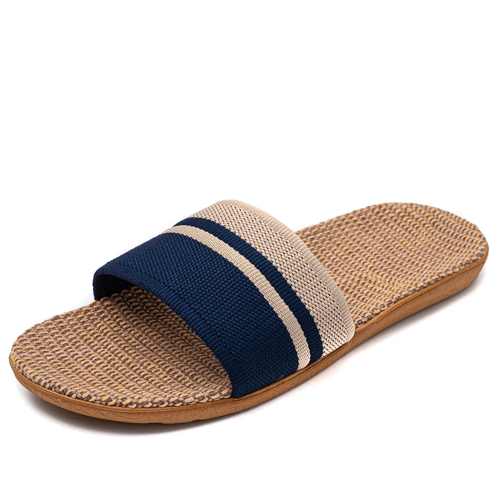 36-45 sandálias planas chinelos de praia verão casa linho leve eva antiderrapante slides para homens mulheres indoor ao ar livre flip flops