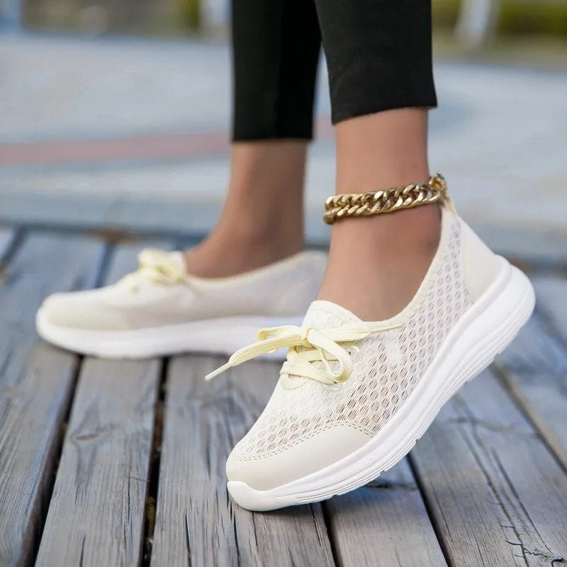 Yrzl mulher tênis deslizamento em sapatos casuais malha respirável confortável macio clássico condução mocassins sapatos para senhoras