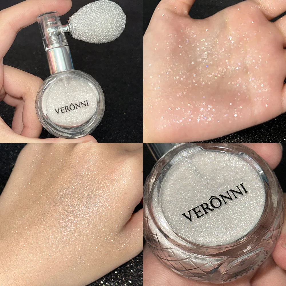 Glitter iluminador em pó diamante alto brilho em pó cosméticos brilhante alta luz brilho rosto corpo iluminador maquiagem para mulher