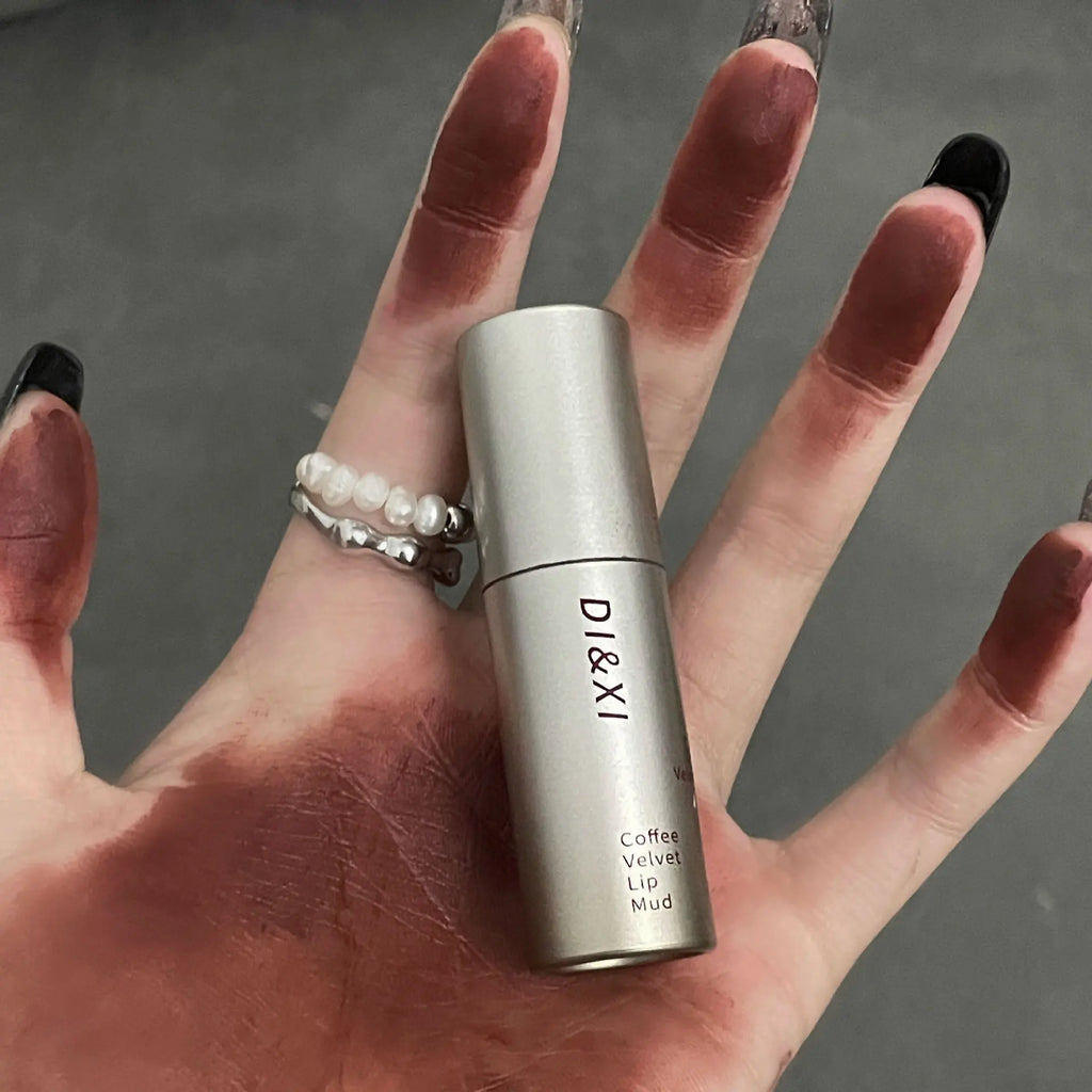 Batom fosco de veludo vermelho escuro, à prova d'água, longa duração, fosco, brilho labial, copo antiaderente, maquiagem labial, maquiagem cosmética