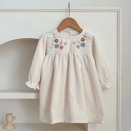 2025 nova primavera irmã vestido crianças roupas crianças vestidos de princesa manga comprida algodão bordado 1-6yrs bebê menina vestido de festa