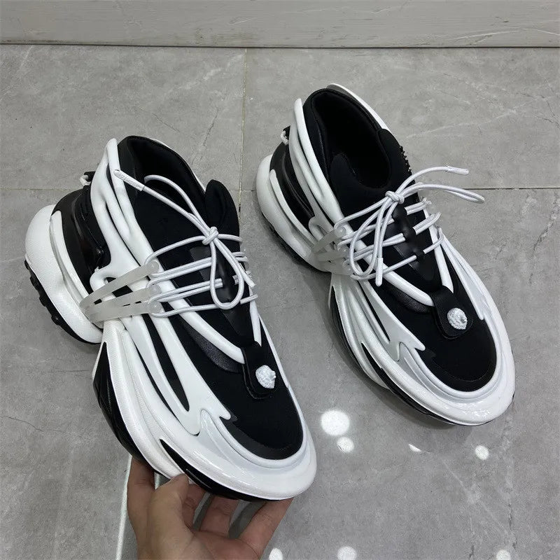 2025 mulheres tênis de plataforma fundo grosso rendas sapatos dedo do pé apontado confortável antiderrapante ao ar livre sapatos de marca para homem
