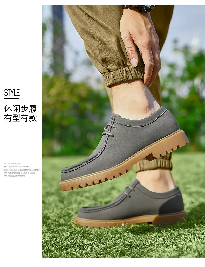 Sapatos casuais de couro mocassins clássicos masculinos rendas até derby sapatos retro workwear sapatos de alta qualidade ao ar livre sapato de caminhada de montanha