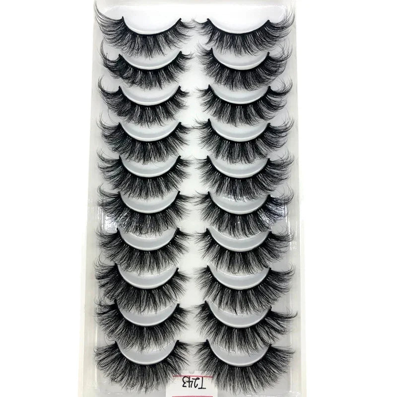 Vários estilos 10 pares naturais 3d vison cílios postiços kit de maquiagem cílios de vison extensão cílios curtos