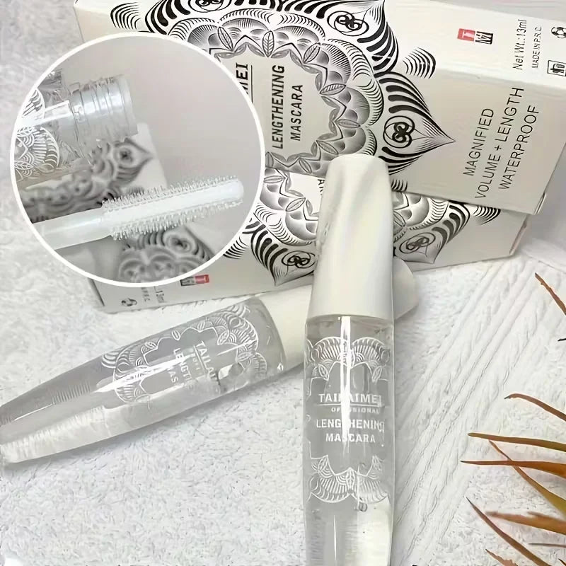 Rímel de alongamento transparente, rímel de alongamento de cílios nutritivo à prova d'água aprimorado 3D, de longa duração e à prova de manchas
