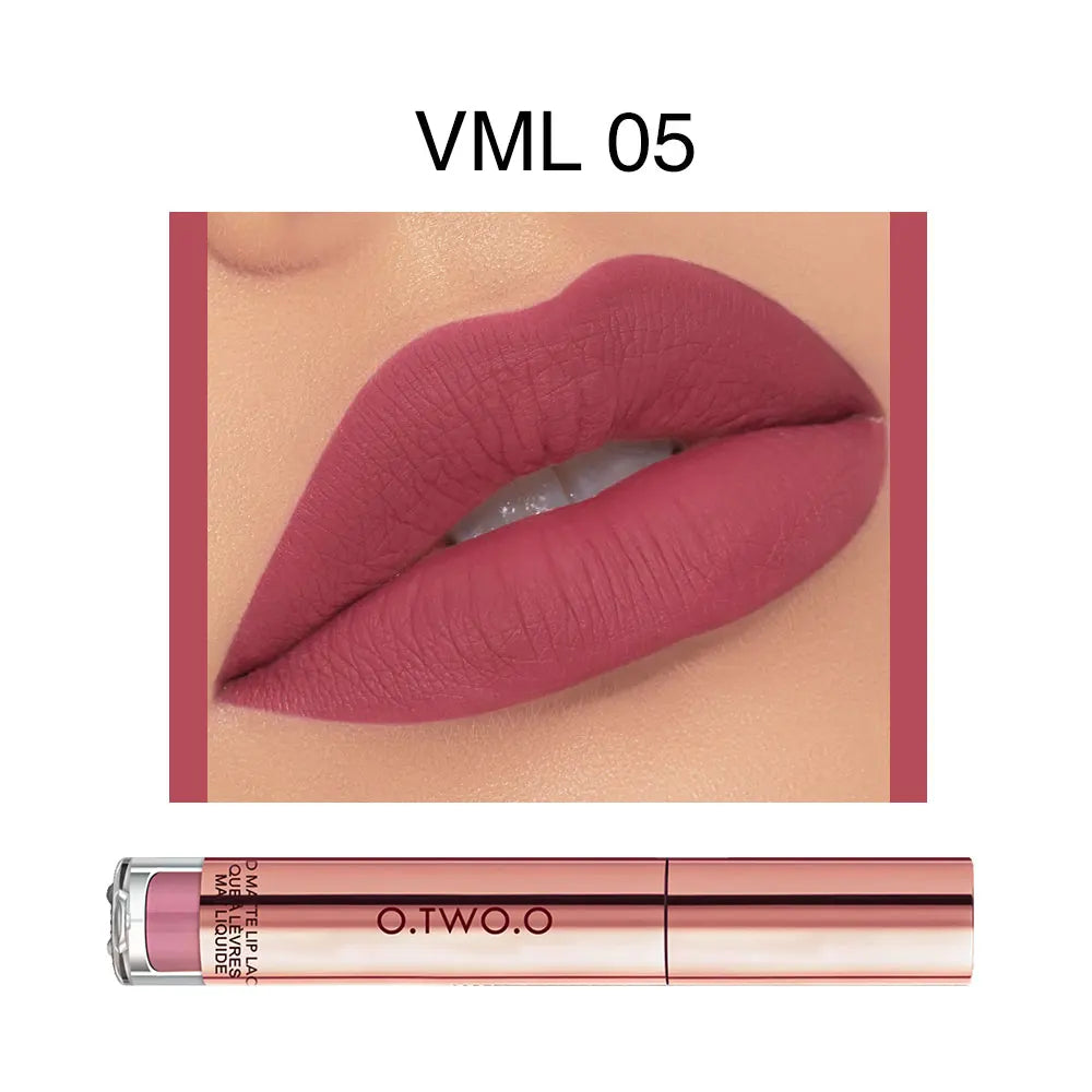 O.TWO.O 12 cores de alta qualidade veludo batom fosco lábios de longa duração maquiagem à prova d'água fácil de usar brilho labial líquido fosco