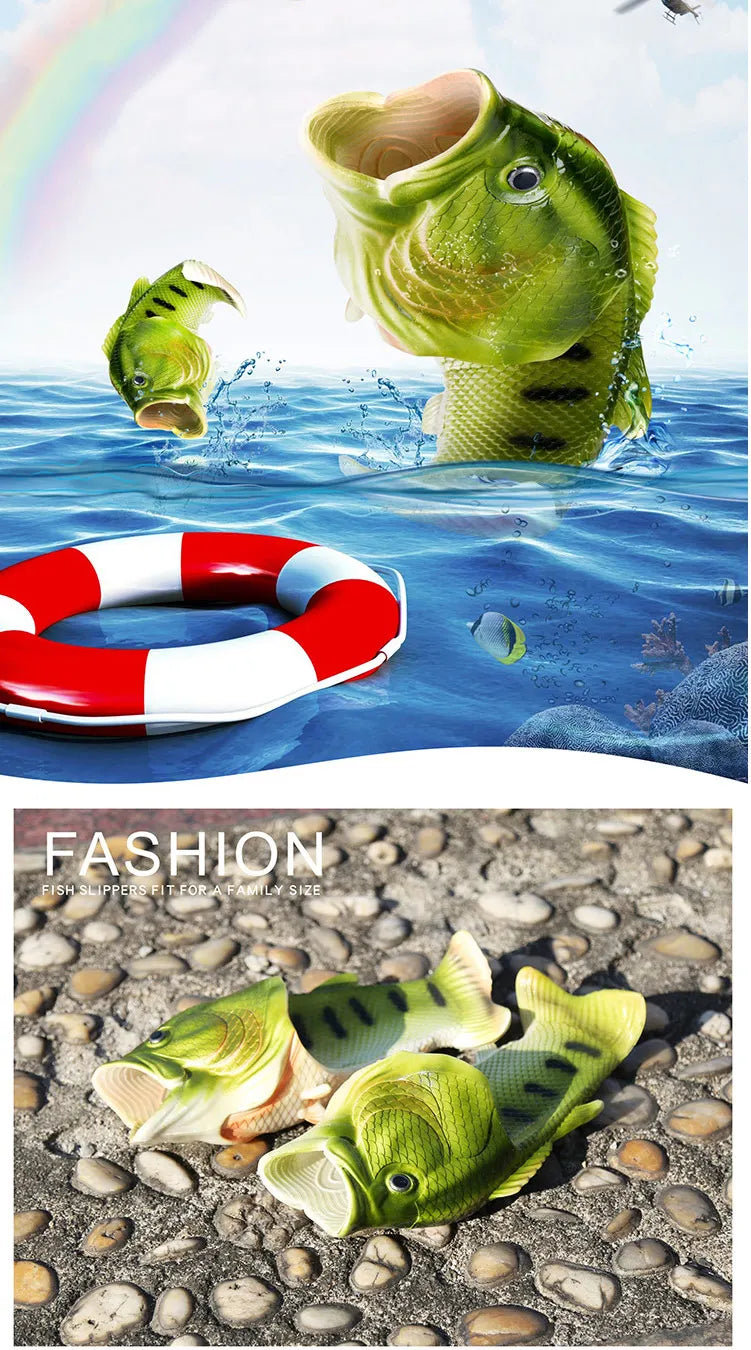 Chinelos de peixe elegantes para mulheres 2024 novo design exclusivo família sapatos de praia senhoras confortáveis e legais flip flips