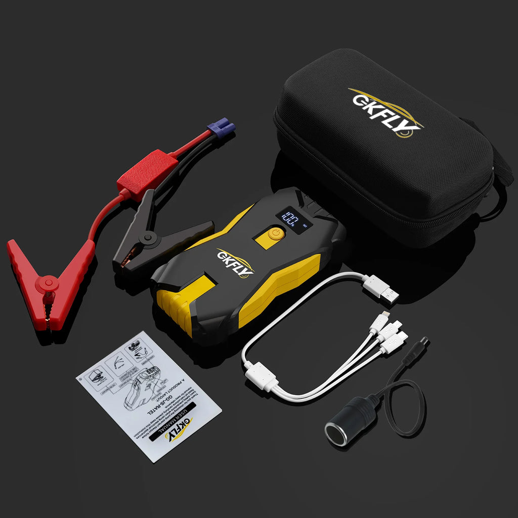 GKFLY 4000A/8000A Iniciador de Carro 12V, Banco de Energia Portátil, Dispositivo de Partida, Auxiliar de Bateria para Carros a Gasolina/Diesel 5L/3L