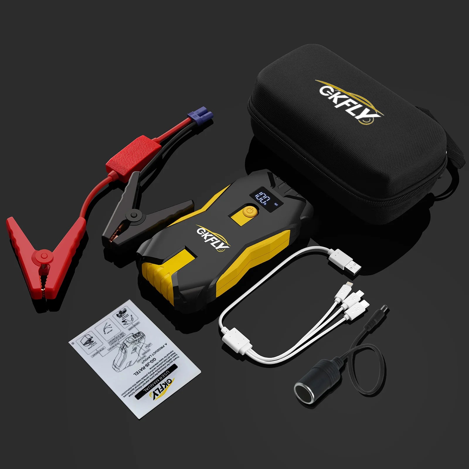 GKFLY 4000A/8000A Iniciador de Carro 12V, Banco de Energia Portátil, Dispositivo de Partida, Auxiliar de Bateria para Carros a Gasolina/Diesel 5L/3L