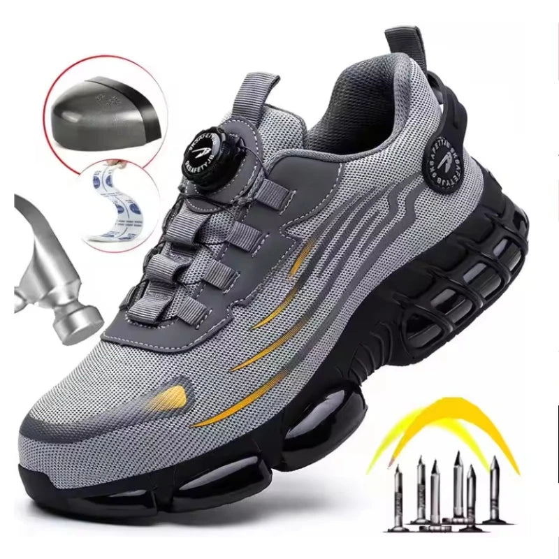 Tamanhos 36-48 sapatos de segurança dedo do pé de aço smash à prova de punctura sapatos de trabalho para homens tênis anti-deslizamento zapatos de seguridad de hombre
