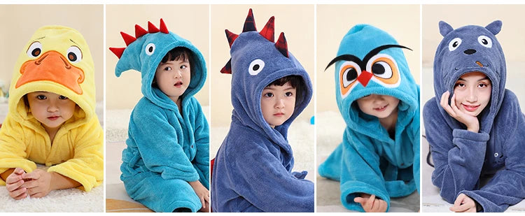 Roupão Infantil Absorvente Quente Robe Banho Bebé Macio Crianças Toalha Capuz Banho Grande Toalha Banho Bebé Roupa Banho Praia Robe Menina Pijama Menino Casa Toddler Lar