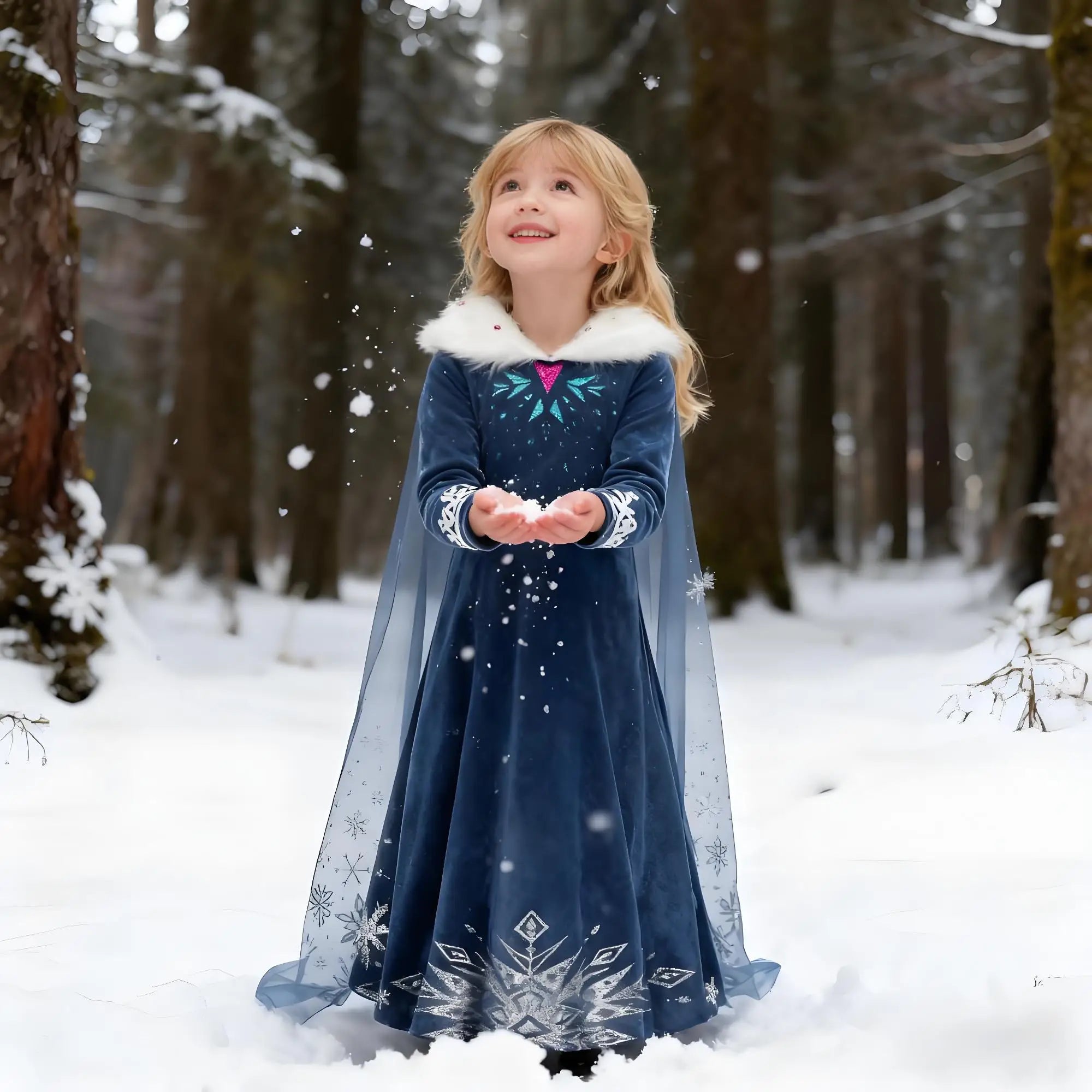 Menina cosplay neve rainha vestido outono inverno crianças elsa carnaval festa princesa traje crianças aniversário vestido de baile roupas 2-10t