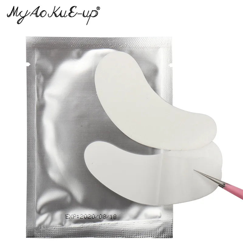 50 pares de remendo de extensão de cílios hidrogel almofada de olho gel adesivo de papel sob almofadas de olho remendos de cílios ferramenta de maquiagem suprimentos de beleza