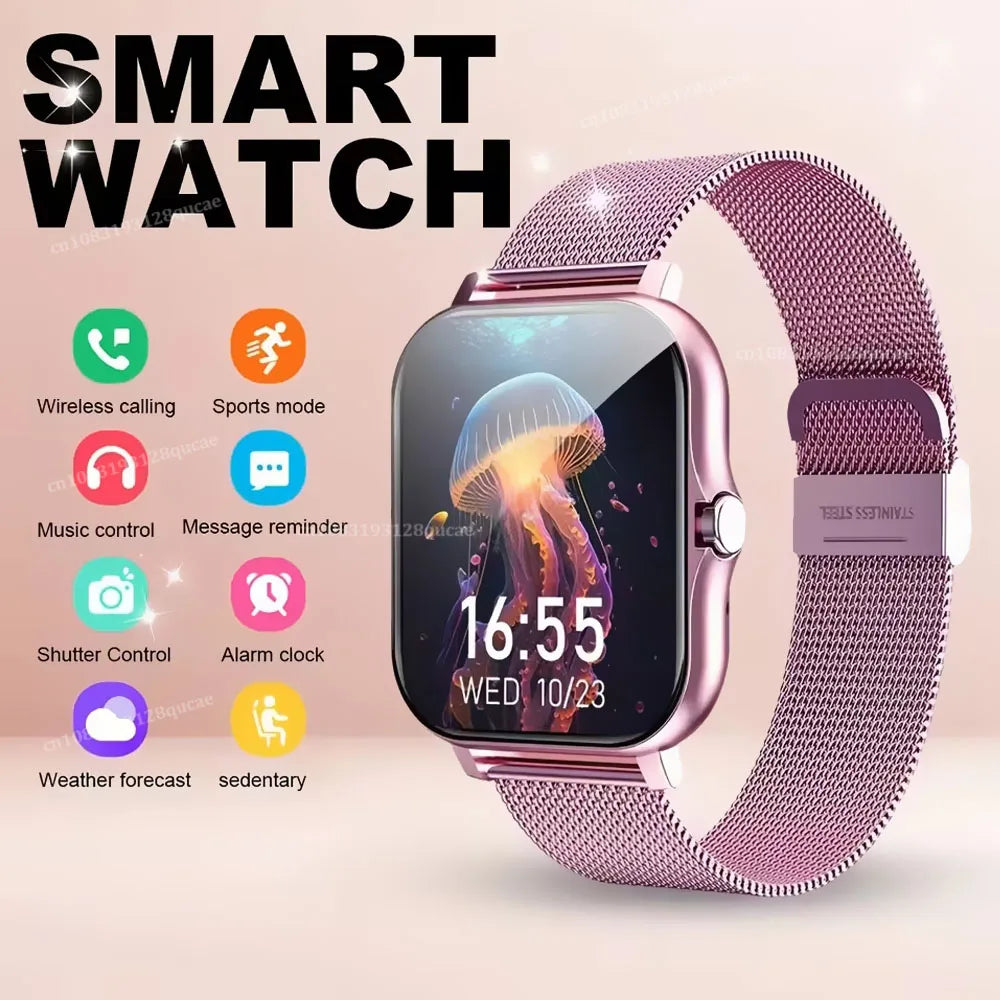 Novo Relógio Inteligente 1.83'' Tela Cheia Bluetooth com Função de Chamada Monitor de Oxigênio no Sangue/Pressão Arterial Smartwatch para Mulheres e Homens Presente de Férias 2026