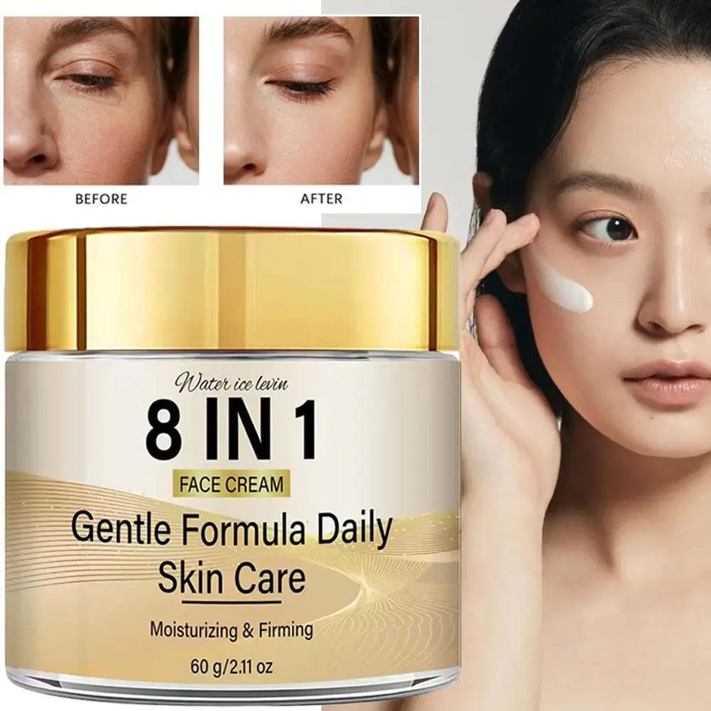 Creme Facial 8 em 1 com Retinol, Colágeno, Niacinamida e Ácido Hialurônico. Creme Facial Firmador e Hidratante 1/2PCS