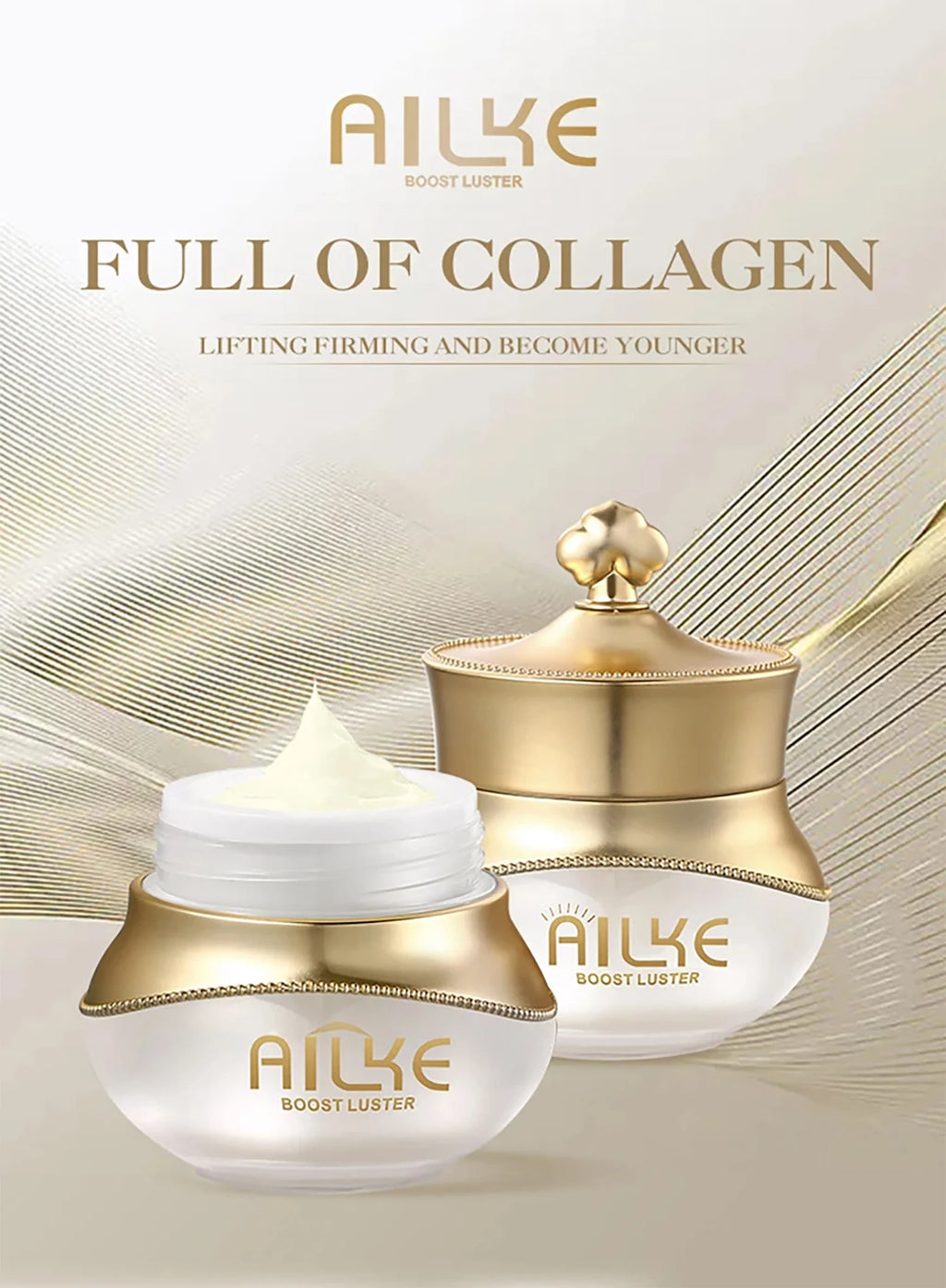 AILKE Clareador Anti-rugas Sardas Creme Facial Com Colágeno Ácido Hialurônico Rosa Cuidados Com A Pele Mulheres Coreano Conjunto Hidratante Facial