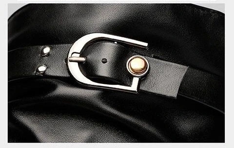 Inverno apontou toe botas de cano médio masculino fivela cinta chelsea bota para homens de couro botas de motocicleta alta superior homem sapato de inverno
